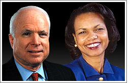 John McCain and Condi Rice